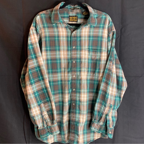 Eddie Bauer Cotton Bainbridge Flannel Men’s Button Up Long Sleeve, size XL - Picture 10 of 10